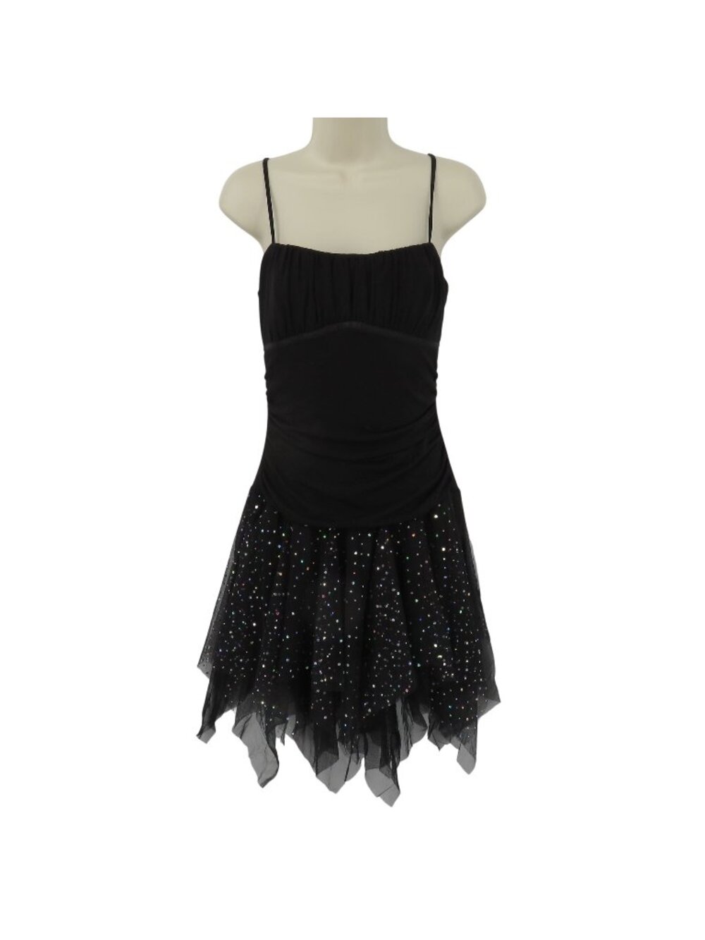 Y2K Ruby Rox Juniors Large Black Tulle Sparkle Dress Whimsy Goth Fairy 2000s